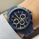 Maserati Successo Chronograph Blue Dial Blue Rubber Strap Watch for Men - R8871621044 Authentic Buy Shop Now