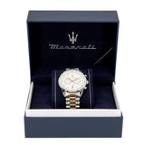 Maserati Tradizione Chronograph White Dial Two Tone Steel Strap Watch for Men - R8873646002 Authentic Buy Shop Now