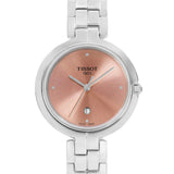 Tissot T-Lady Flamingo Diamonds Pink Dial Silver Steel Strap Watch for Women - T094.210.11.336.00 Authentic Buy Shop Now
