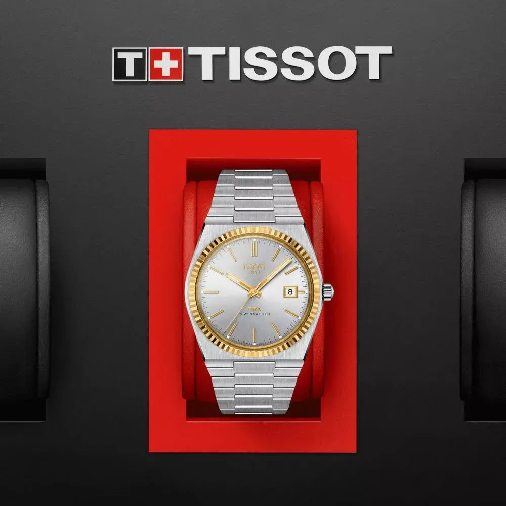 Tissot PRX Powermatic 80 Gold Automatic Silver Dial Silver Steel Strap Watch for Men - T931.407.41.031.01 Authentic Buy Shop Now