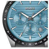 Hugo Boss Strike Chronograph Blue Dial Black Steel Strap Watch for Men - 1514242 Buy Now By Hugo Boss