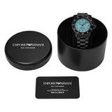 Emporio Armani Sea Explorer Turquoise Blue Dial Black Steel Strap Watch for Men - AR60084 Buy Now By Emporio Armani