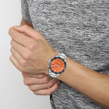 Hugo Boss Runner Chronograph Orange Dial Silver Steel Strap Watch for Men - 1514162 Buy Now By Hugo Boss