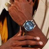 Hugo Boss Skytraveller Chronograph Blue Dial Brown Leather Strap Watch for Men - 1514194 Buy Now By Hugo Boss