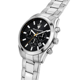 Maserati Attrazione Chronograph Black Dial Silver Steel Strap Watch for Men - R8853151010 Authentic Buy Shop Now