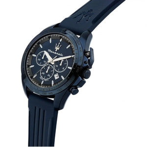 Maserati Traguardo Blue Edition Chronograph Blue Dial Blue Silicon Strap Watch for Men - R8871612042 Authentic Buy Shop Now
