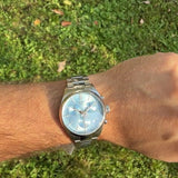 Tissot PR 100 Chronograph Light Blue Dial Silver Steel Strap Watch for Men - T150.417.11.351.00 Authentic Buy Shop Now