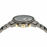 Versace Greca Dome Chronograph Black Dial Grey Steel Strap Watch for Men - VE6K00623 Buy Now By Versace
