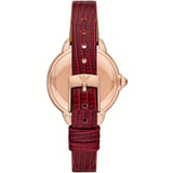Emporio Armani Mia Mother of Pearl Dial Red Leather Strap Watch for Women - AR11646 Buy Now By Emporio Armani
