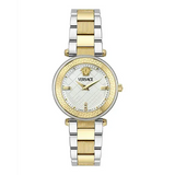 Versace Reve Analog White Dial Two Tone Steel Strap Watch for Women - VE8B00724 Buy Now By Versace