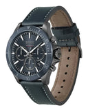 Hugo Boss Troper Chronograph Blue Dial Blue Leather Strap Watch for Men - 1514056 Authentic Buy Shop Now