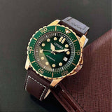 Citizen Mechanical Automatic Green Dial Brown Leather Strap Watch for Men - NJ0173-18X Buy Now By Citizen
