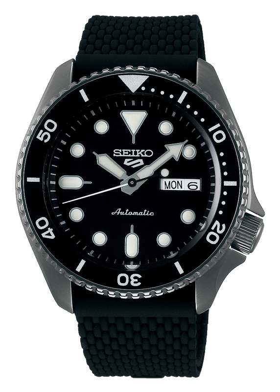 Seiko 5 Sports SKX Series Automatic Black Dial Black Silicone Strap Watch for Men - SRPD65K2 Authentic Buy Shop Now