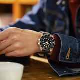 Citizen Mechanical Automatic Black Dial Black Leather Strap Watch for Men - NJ0176-10E Buy Now By Citizen