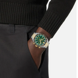 Versace Greca Dome Chronograph Green Dial Two Tone Steel Strap Watch for Men - VE6K00423 Buy Now By Versace