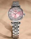 Emporio Armani Gianni T-Bar Pink Dial Silver Steel Strap Watch for Women - AR11686 Buy Now By Emporio Armani