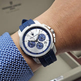 Maserati Successo Chronograph Silver Dial Blue Silicone Strap Watch for Men - R8871621042 Authentic Buy Shop Now