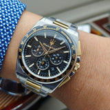Maserati Velocità Chronograph Black Dial Two Tone Steel Strap Watch for Men - R8873652003 Authentic Buy Shop Now