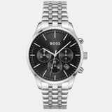 Hugo Boss Avery Chronograph Black Dial Silver Steel Strap Watch for Men - 1514157 Authentic Buy Shop Now