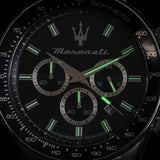Maserati SFIDA Chronograph Blue Dial Silver Steel Strap Watch for Men - R8873640025 Authentic Buy Shop Now