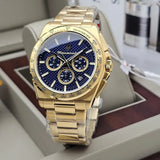 Maserati Velocità Chronograph Blue Dial Gold Steel Strap Watch for Men - R8873652002 Authentic Buy Shop Now