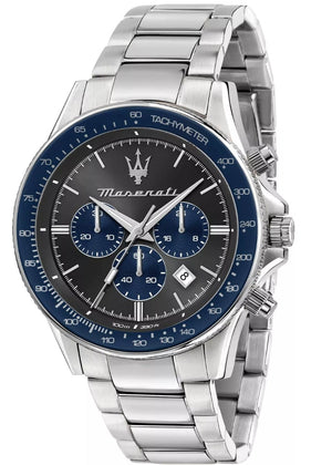 Maserati SFIDA Limited Edition Chronograph Grey Dial Silver Steel Strap Watch for Men - R8873640018 Authentic Buy Shop Now