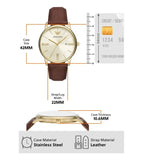 Emporio Armani Minimalist Quartz Gold Dial Brown Leather Strap Watch for Men - AR11610 Buy Now By Emporio Armani