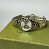 Gucci G Timeless 18K Gold Silver Dial Two Tone Steel Strap Watch for Women - YA1265032 Authentic Buy Shop Now