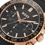 Hugo Boss Runner Chronograph Black Dial Black Silicone Strap Watch for Men - 1514168 Buy Now By Hugo Boss