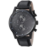 Hugo Boss Aeroliner Chronograph Black Dial Black Leather Strap Watch for Men - 1512567 Authentic Buy Shop Now
