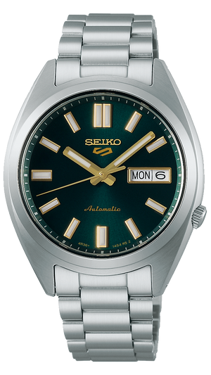 Seiko 5 Sports Automatic Green Dial Silver Steel Strap Watch for Men - SRPL57K1 Authentic Buy Shop Now