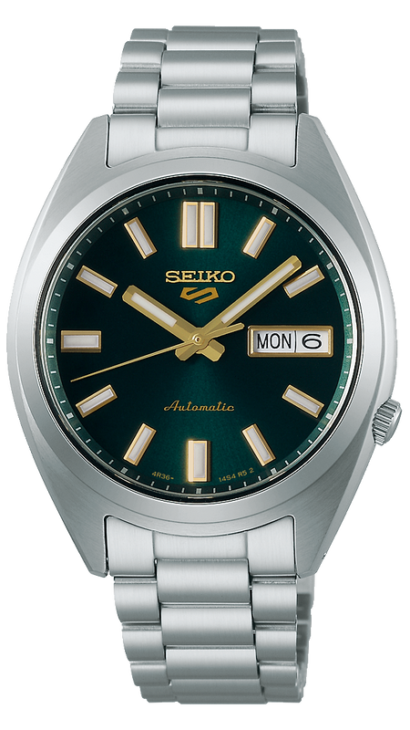 Seiko 5 Sports Automatic Green Dial Silver Steel Strap Watch for Men - SRPL57K1 Authentic Buy Shop Now