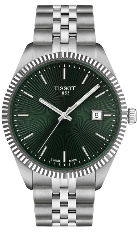 Tissot Ballade Quartz Green Dial Silver Steel Strap Watch for Men - T156.410.11.091.00 Authentic Buy Shop Now