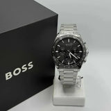Hugo Boss Strike Chronograph Black Dial Silver Steel Strap Watch for Men - 1514290 Buy Now By Hugo Boss