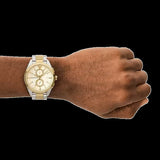 Emporio Armani Elegant Chronograph Cream Dial Two Tone Steel Strap Watch for Men - AR11605 Buy Now By Emporio Armani