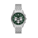Emporio Armani Antonio Chronograph Green Dial Silver Steel Strap Watch for Men - AR11581 Buy Now By Emporio Armani
