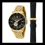 Maserati SFIDA Special Edition Automatic Black Dial Gold Steel Strap Watch for Men - R8823140012 Authentic Buy Shop Now