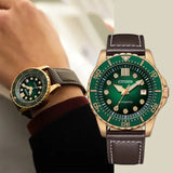 Citizen Mechanical Automatic Green Dial Brown Leather Strap Watch for Men - NJ0173-18X Buy Now By Citizen