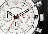 Emporio Armani Sportivo Chronograph White Dial White Rubber Strap Watch for Men - AR5947 Buy Now By Emporio Armani