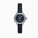 Emporio Armani Mia Moonphase Blue Dial Blue Leather Strap Watch for Women - AR11629 Buy Now By Emporio Armani