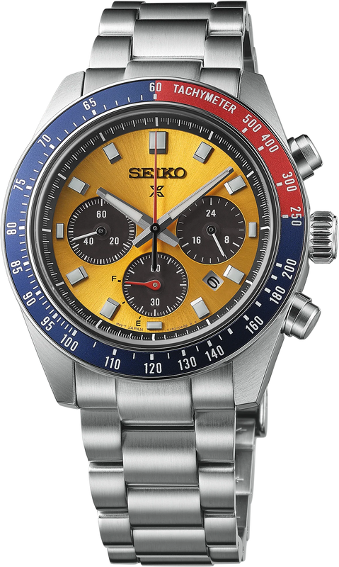 Seiko Prospex Solar Chronograph 1969 Re-interpretation Orange Dial Silver Steel Strap Watch for Men - SSC947 Buy Now By Seiko