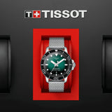 Tissot Seastar 1000 Powermatic 80 Automatic Green Dial Silver Mesh Strap Watch for Men - T120.407.11.091.00 Authentic Buy Shop Now