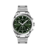 Tissot PR 100 Chronograph Green Dial Silver Steel Strap Watch for Men - T150.417.11.091.00 Authentic Buy Shop Now