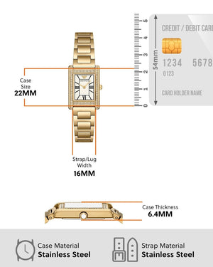 Emporio Armani Genni Crystals Mother of Pearl Dial Gold Steel Strap Watch for Women - AR11659 Buy Now By Emporio Armani
