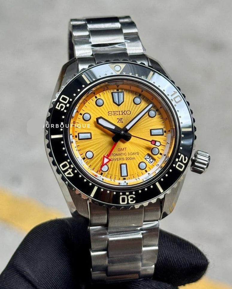 Seiko Prospex The Night of Siam Limited Edition Yellow Dial Silver Steel Strap Watch for Men - SPB487J1 Authentic Buy Shop Now