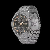 Hugo Boss Skytraveller Chronograph Gunmetal Grey Dial Grey Steel Strap Watch for Men - 1514153 Buy Now By Hugo Boss