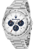 Maserati Velocità Chronograph White Dial Silver Steel Strap Watch for Men - R8873652007 Authentic Buy Shop Now