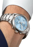 Tissot PR 100 Chronograph Light Blue Dial Silver Steel Strap Watch for Men - T150.417.11.351.00 Authentic Buy Shop Now