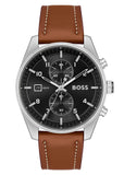 Hugo Boss Skytraveller Chronograph Black Dial Blue Leather Strap Watch for Men - 1514161 Buy Now By Hugo Boss