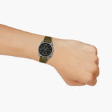 Hugo Boss Skytraveller Chronograph Black Dial Green Leather Strap Watch for Men - 1514148 Buy Now By Hugo Boss